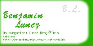 benjamin luncz business card